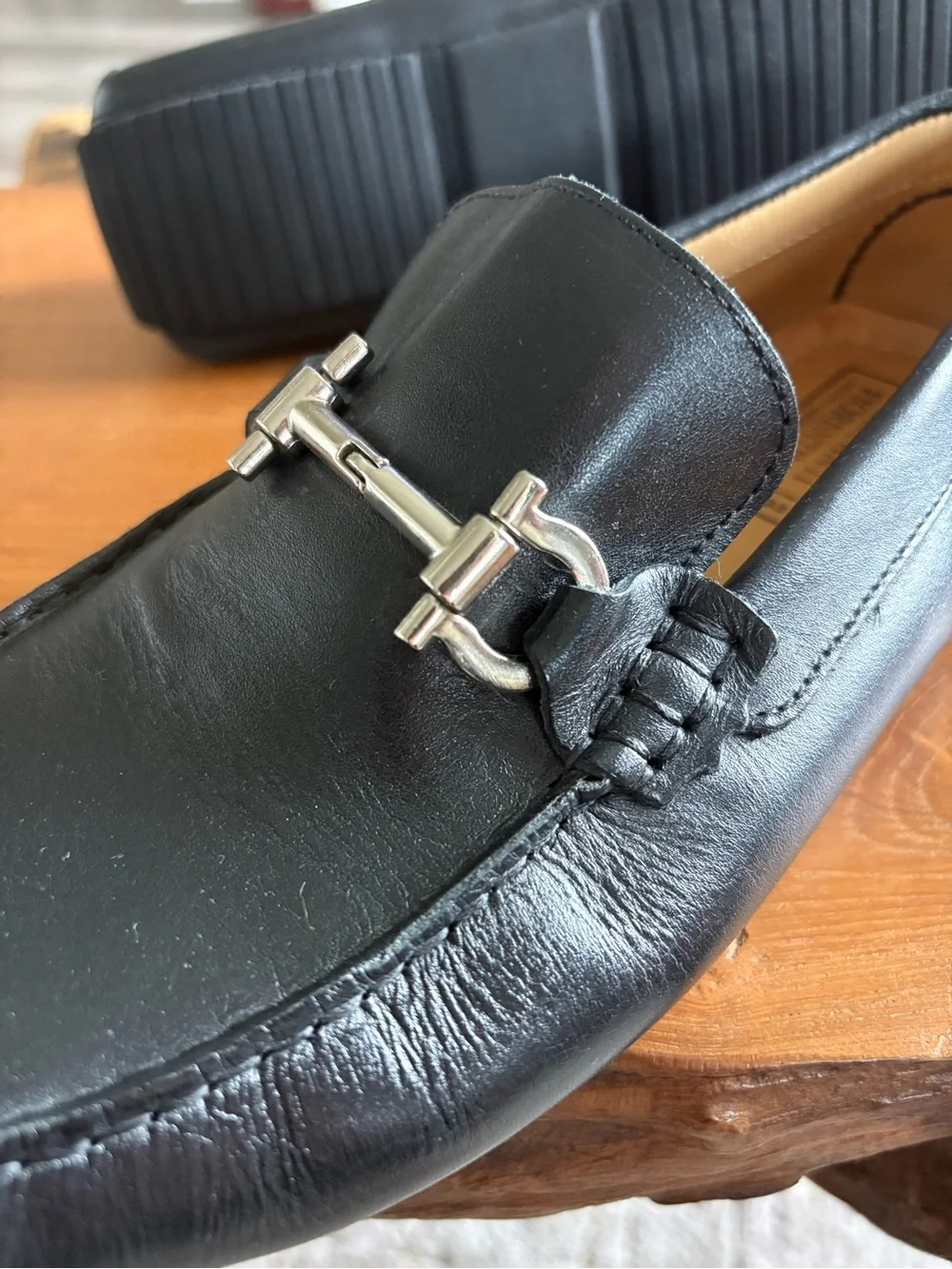 Mercanti Fiorentini Black Leather Bit-Detail Loafers